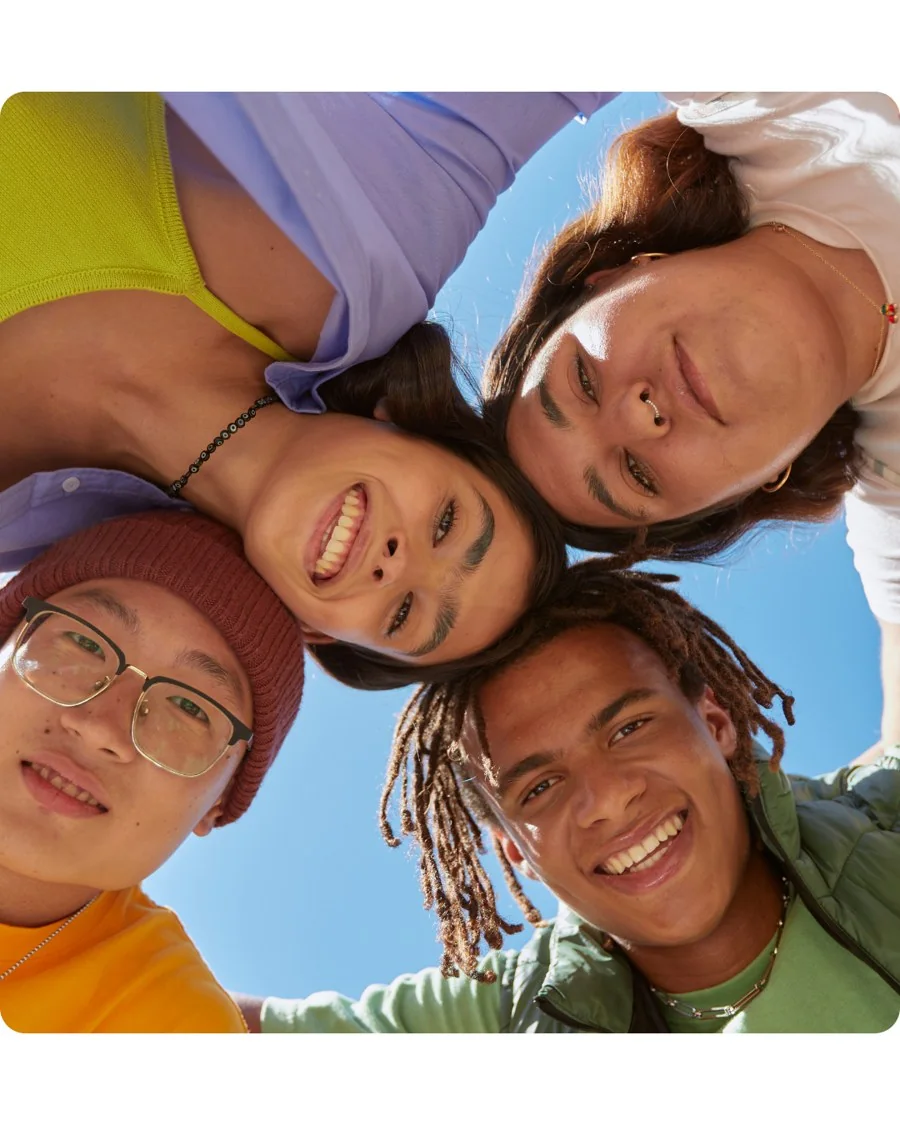 Diverse group of smiling students